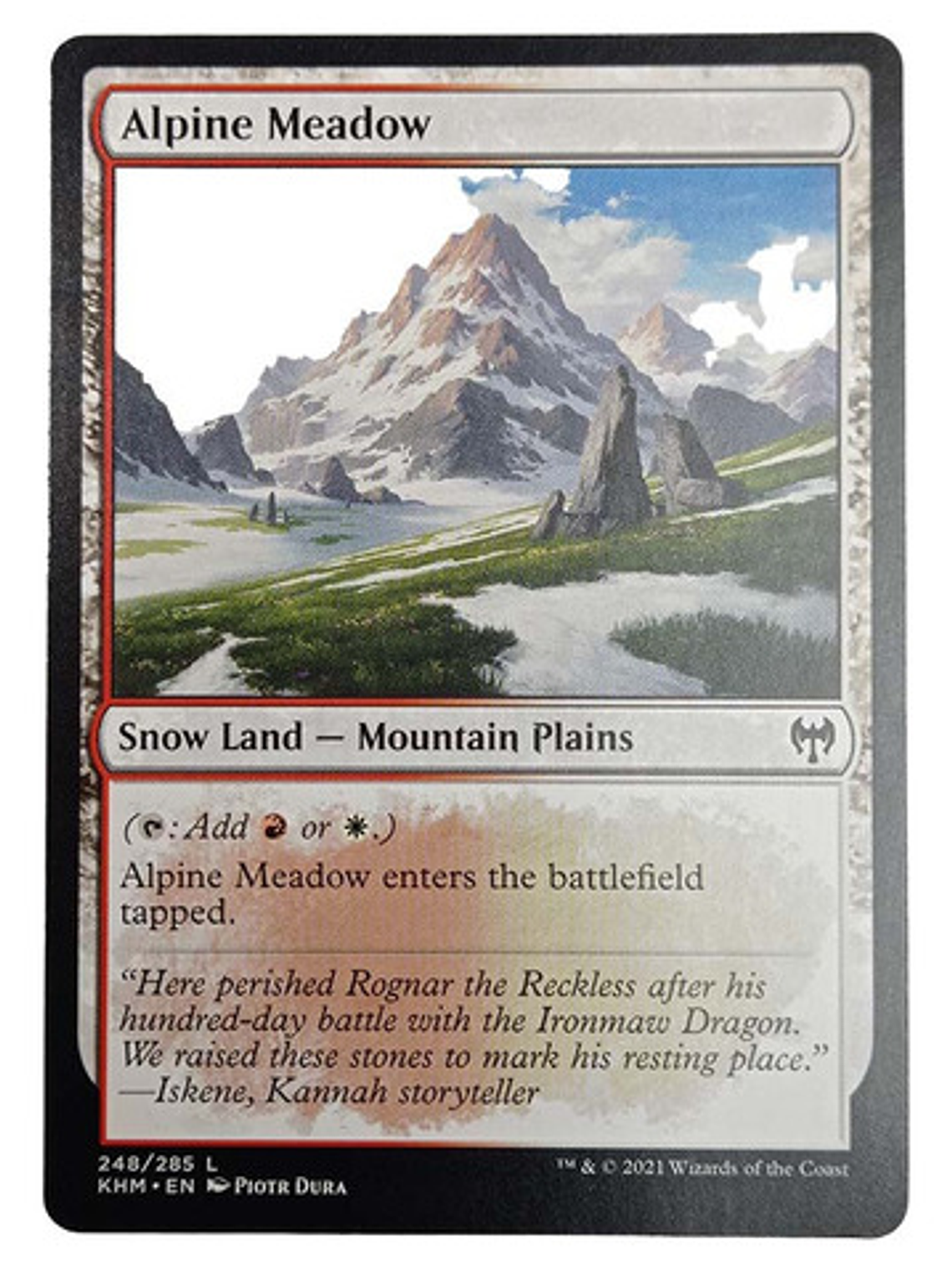 Carta Magic Alpine Meadow [kaldheim] Mtg Snow Land 1