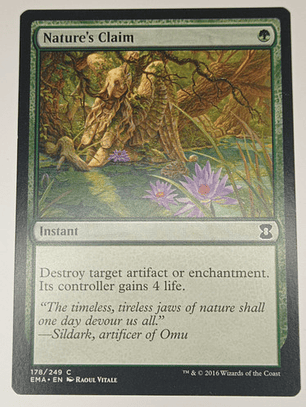 Carta Magic Nature's Claim [eternal Masters] Mtg Instant