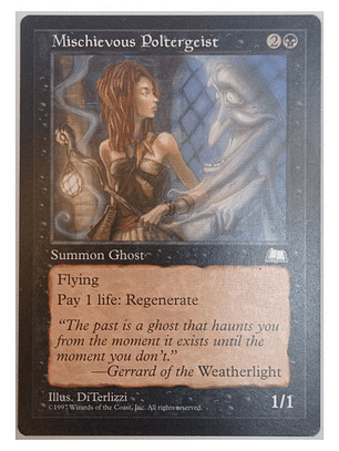 Carta Magic Mischievous Poltergeist [weatherlight] Mtg Ghost