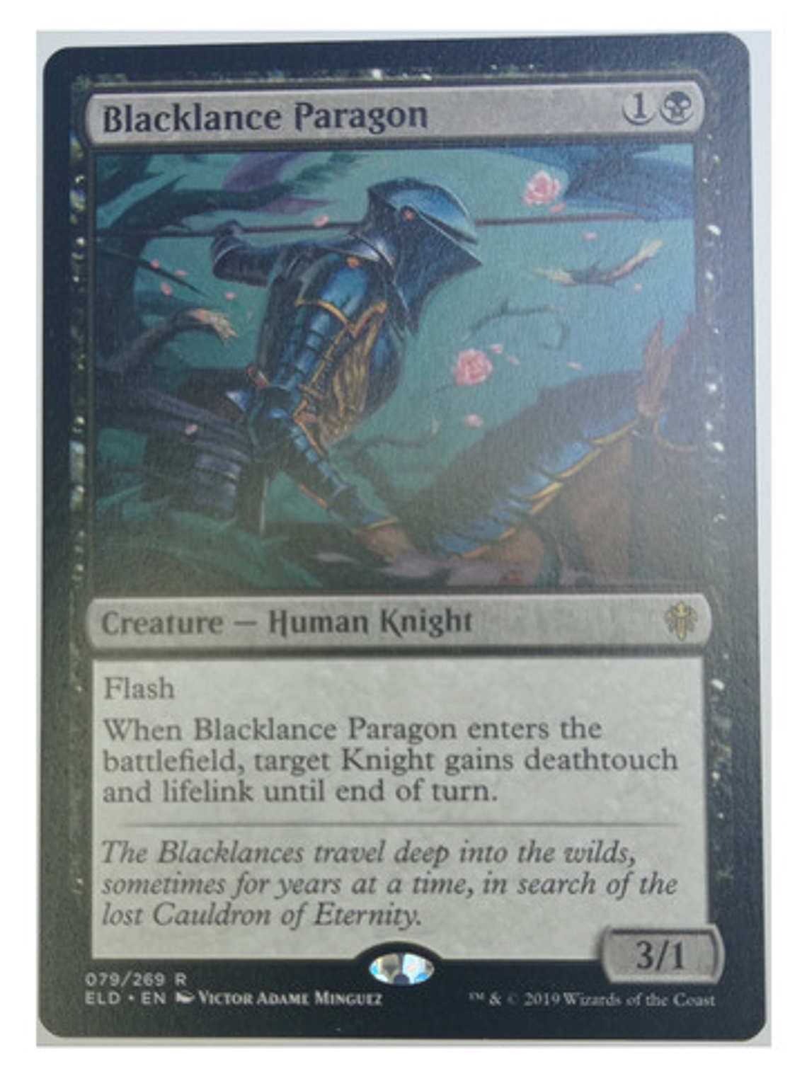 Carta Magic Blacklance Paragon [eldraine] Mtg Knight 1