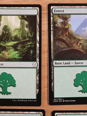 Set 4 Cartas Magic Bosque Forest Tierra Land 2018 Dominaria