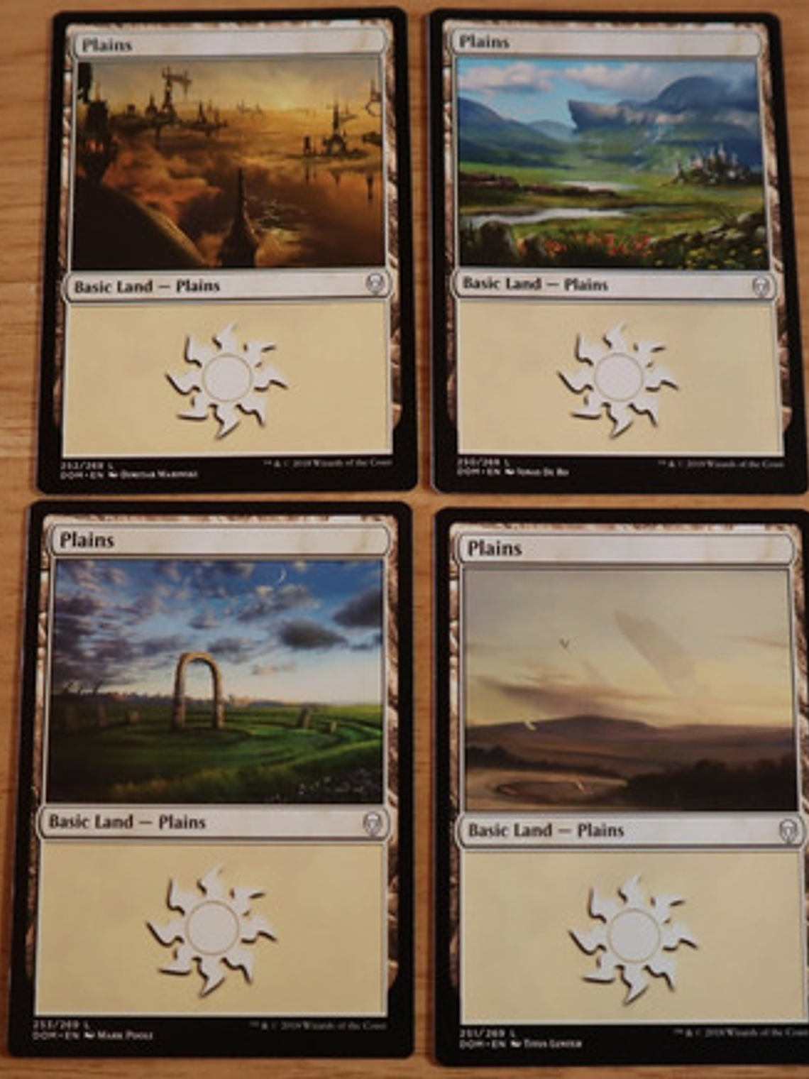 Set 4 Cartas Magic Llanura Plains Tierra Land 2018 Dominaria 1