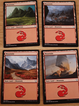 Set 4 Cartas Magic Montaña Mountain Tierra 2018 Dominaria