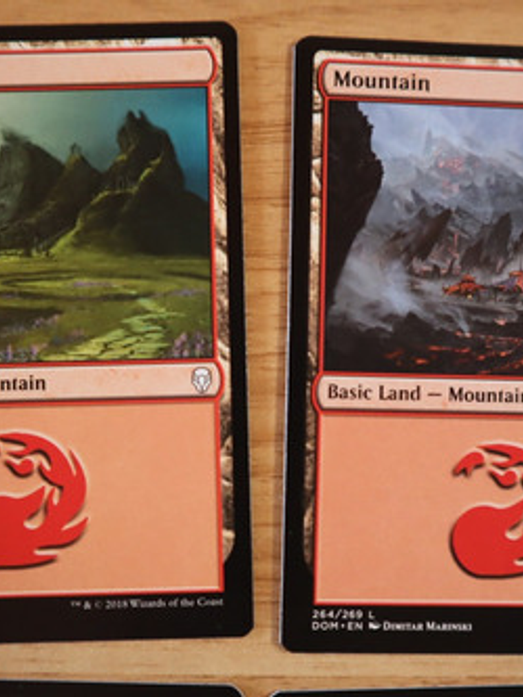 Set 4 Cartas Magic Montaña Mountain Tierra 2018 Dominaria 2
