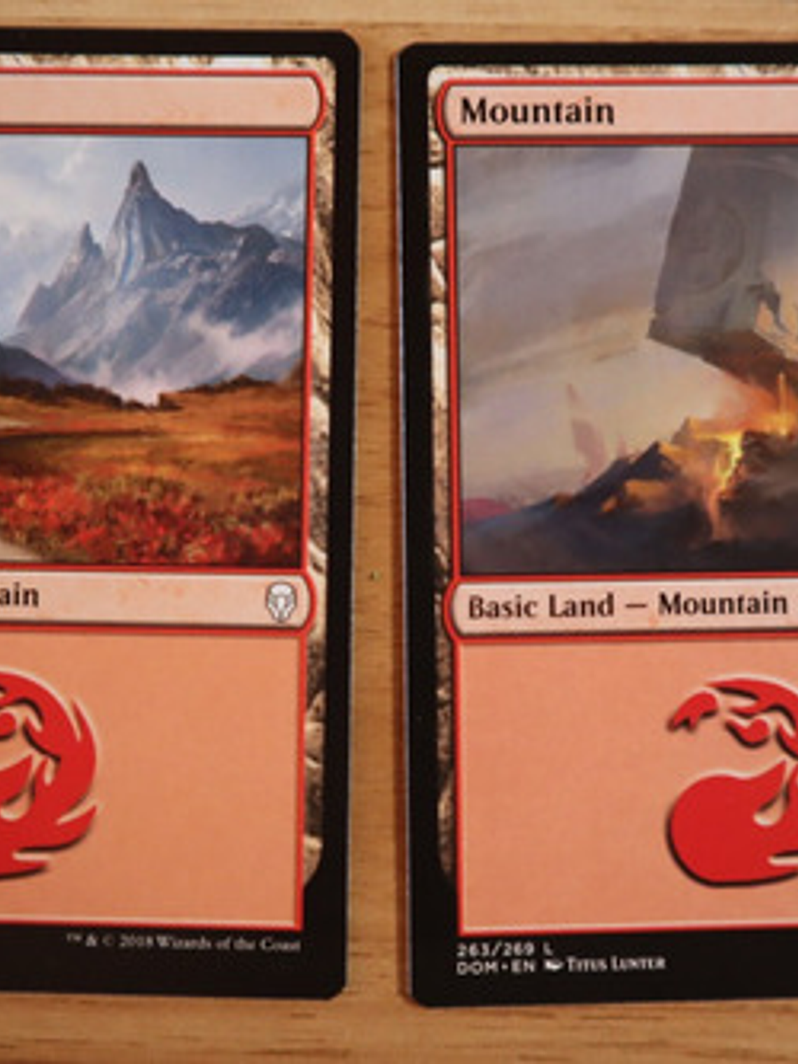 Set 4 Cartas Magic Montaña Mountain Tierra 2018 Dominaria 3