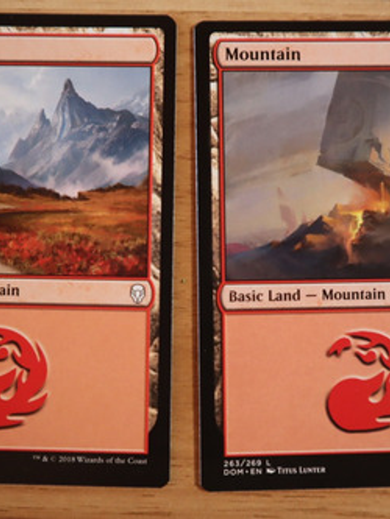 Set 4 Cartas Magic Montaña Mountain Tierra 2018 Dominaria 3
