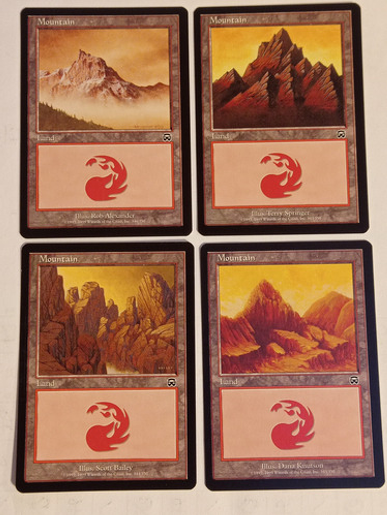 Set 4 Cartas Magic Mountain Land 1999 Mercadian Masques 1