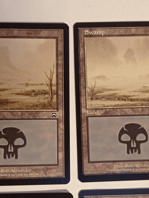 Set 4 Cartas Magic Pantano Swamp Land 1999 Mercadian Masques