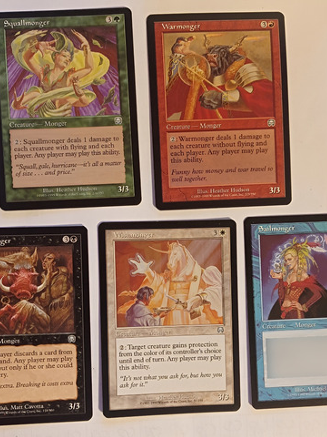 5 Cartas Magic Mongers Cycle 1999 Mercadian Masques Mongers  1