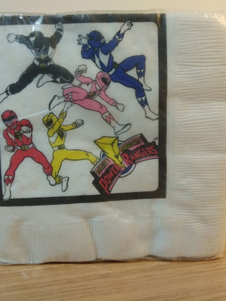 Power Rangers Pack Servilletas 1994 Cumpleaños 1