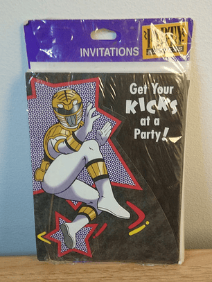 Power Rangers 8x Invitaciones Cumpleaños 1994