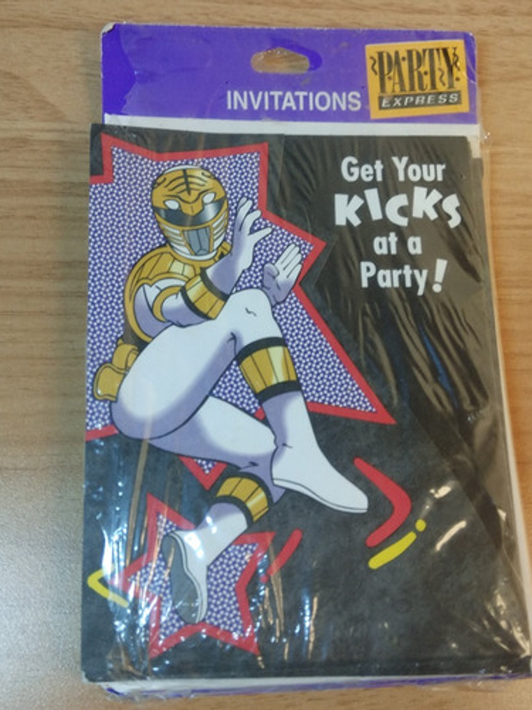 Power Rangers 8x Invitaciones Cumpleaños 1994 3