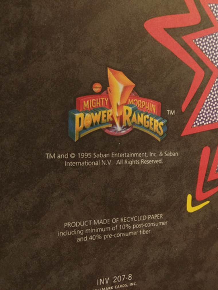 Power Rangers 8x Invitaciones Cumpleaños 1994 9