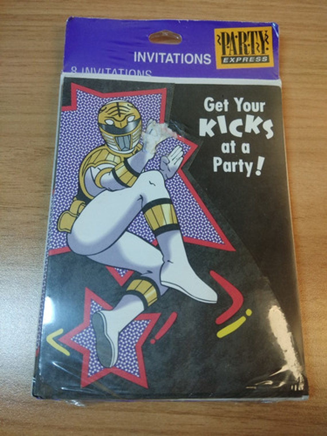 Power Rangers 8x Invitaciones Cumpleaños 1994 Sellado 1