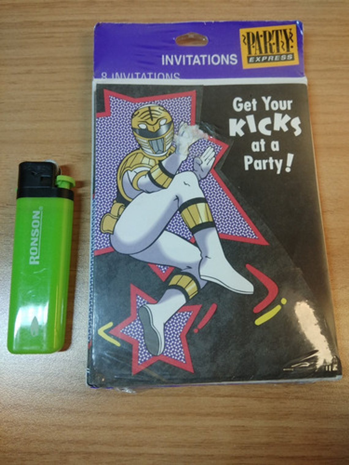 Power Rangers 8x Invitaciones Cumpleaños 1994 Sellado 2