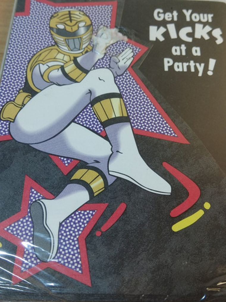 Power Rangers 8x Invitaciones Cumpleaños 1994 Sellado 4