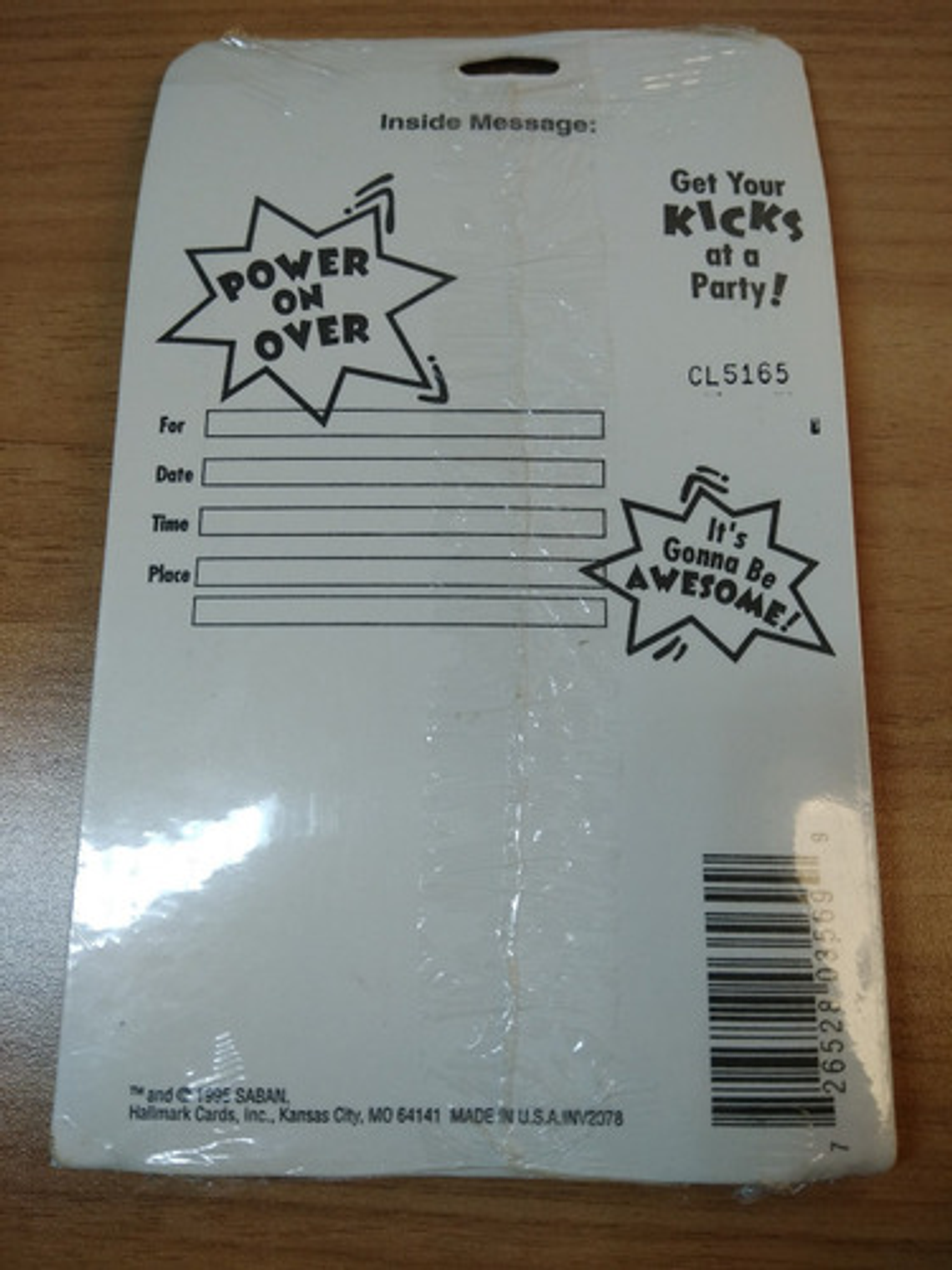 Power Rangers 8x Invitaciones Cumpleaños 1994 Sellado 5