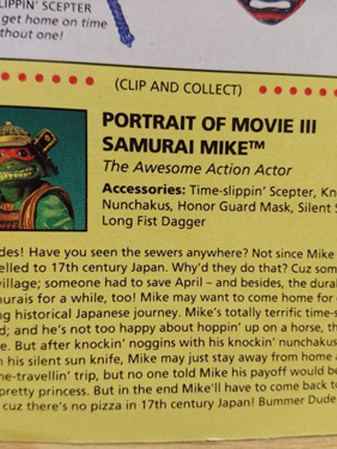 Movie Iii Samurai Mike 1992 Tmnt ! Michelangelo 90s Ninja 9
