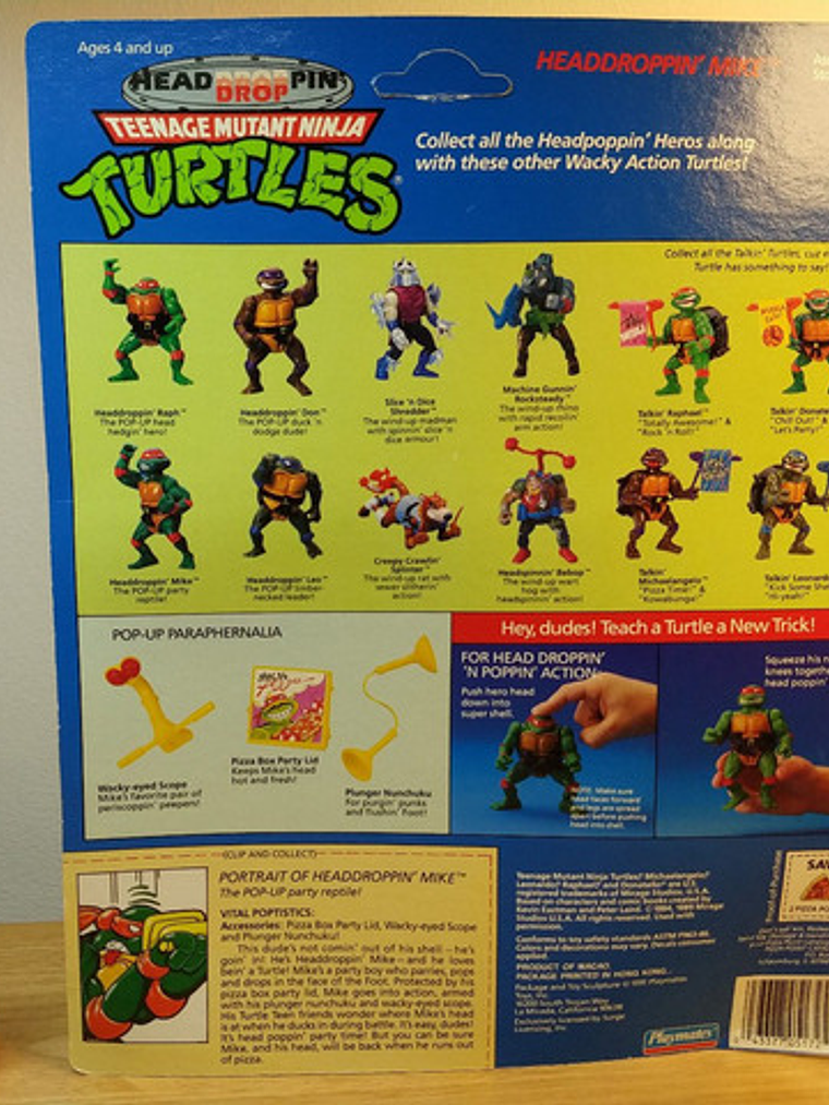 Headdroppin Mike 1991 Tmnt ! Michelangelo Wacky Action Ninja 7