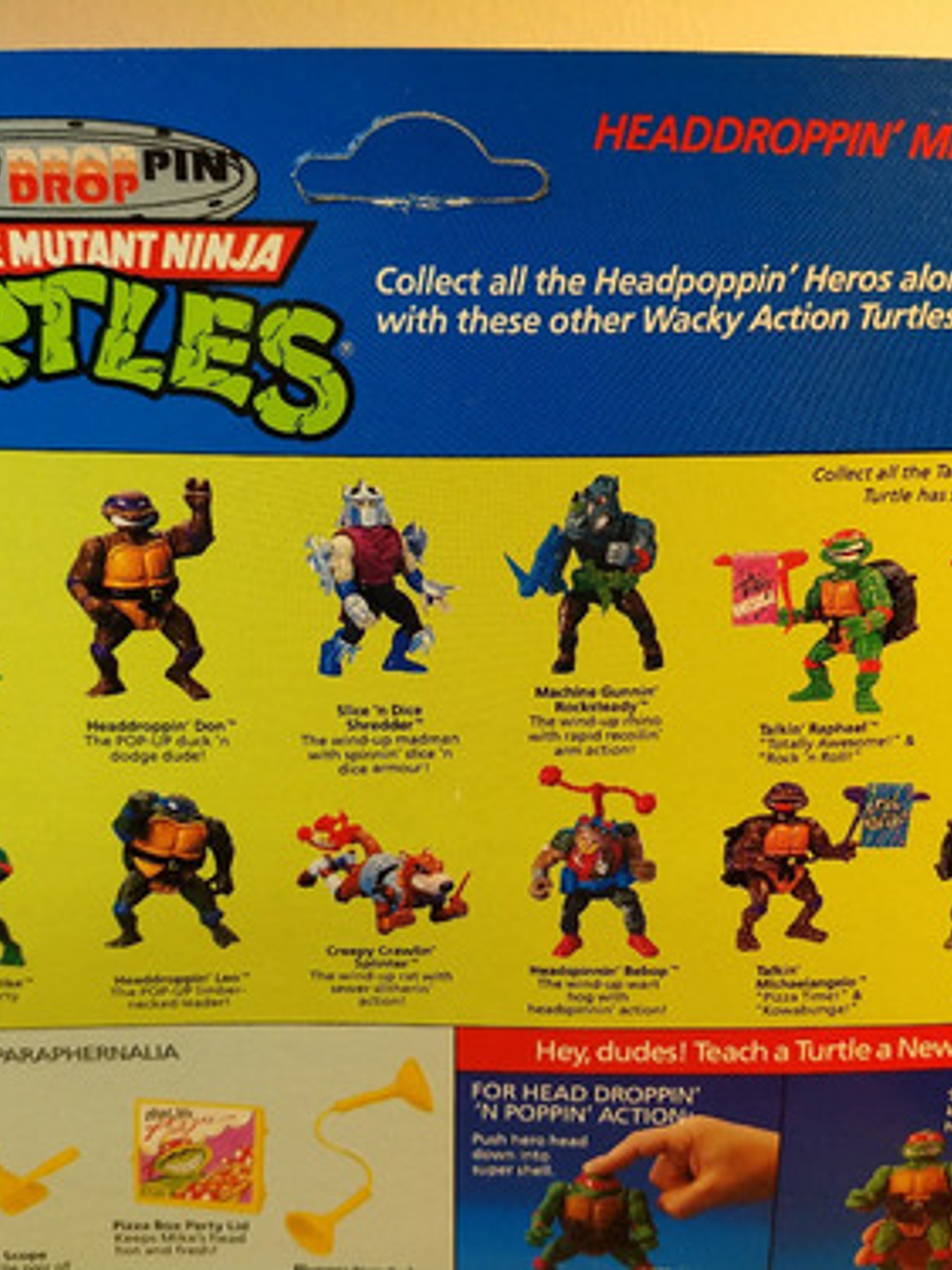 Headdroppin Mike 1991 Tmnt ! Michelangelo Wacky Action Ninja 8