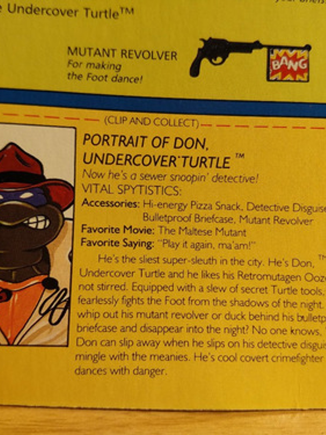 Don The Undercover Turtle 1990 Tmnt ! Donatello 90s Ninja 9