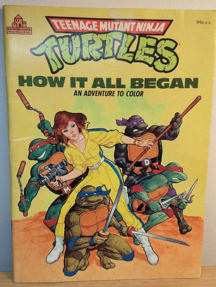 Libro Colorear Tmnt 1988 Vintage Tortugas Ninja 80s 