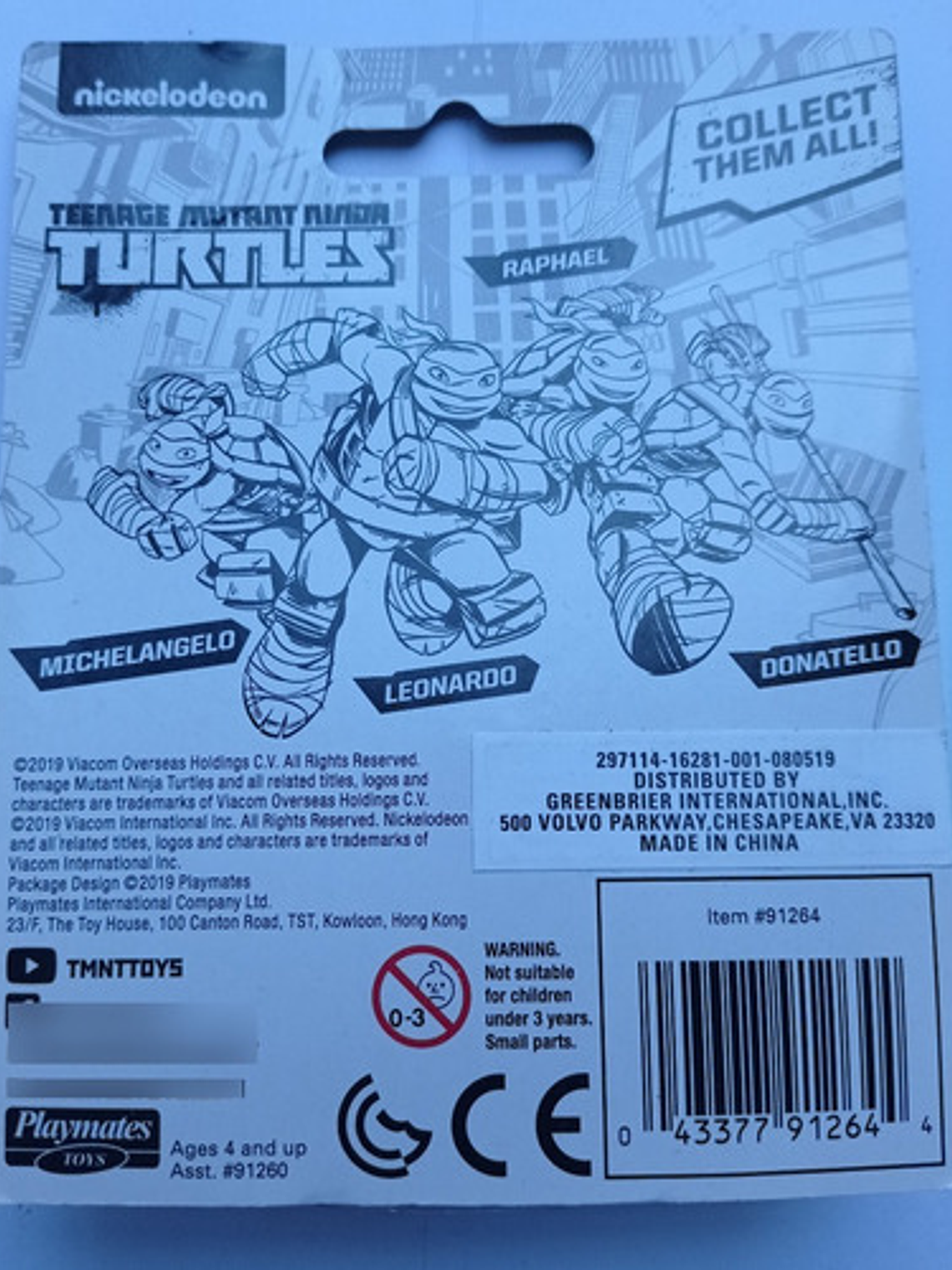 Miniatura Raphael 2019 Tmnt Playmates Nickelodeon Ninja 4