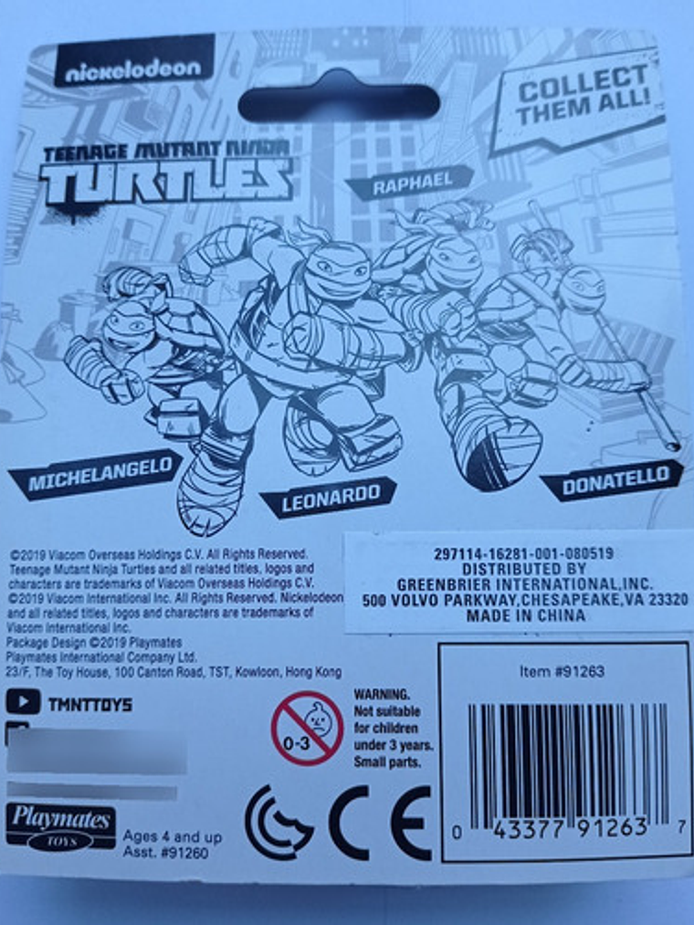 Miniatura Michelangelo 2019 Tmnt Playmates Nickelodeon Ninja 4
