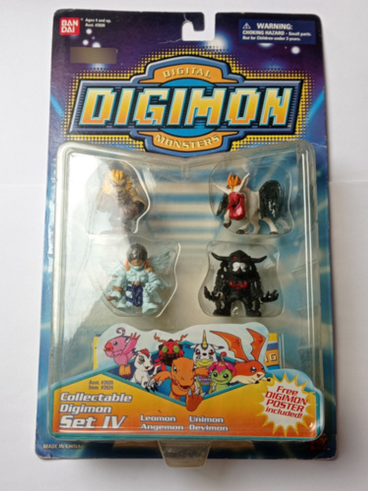 Digimon Set Iv 2000 Bandai Leomon Unimon Angemon Devimon 1