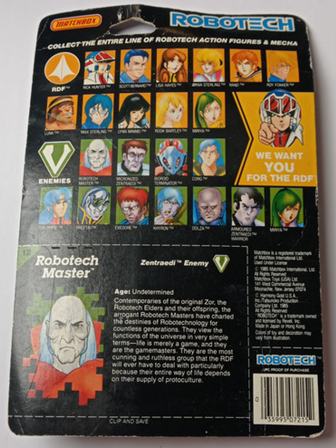 Robotech Master (detalle) 1985 Matchbox Macross 5