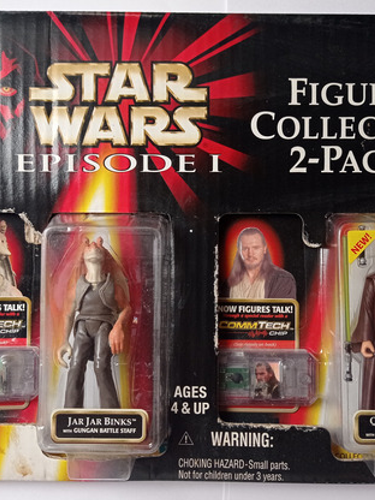 Jar Jar Binks Y Qui-gon 1999 Star Wars Ep 1 Hasbro Commtech 1
