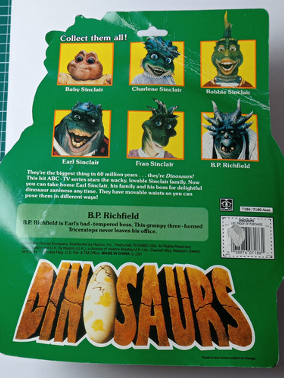 B.p. Richfield 1991 Hasbro Dinosaurios Disney Original 7
