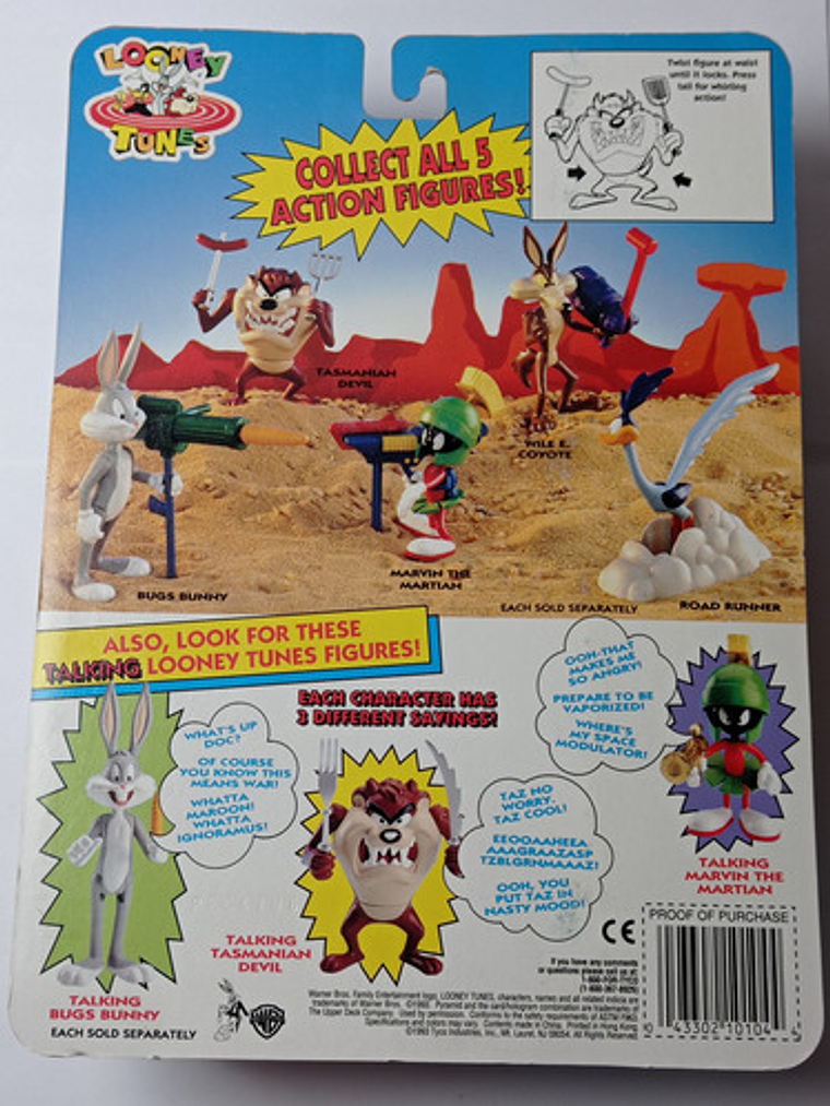 Tasmanian Devil 1993 Looney Tunes Tyco Demonio Taz Tas 6