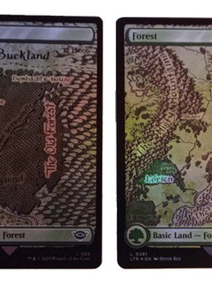 2 Cartas Magic Lord Of The Rings Forest Lands (foil) Mtg
