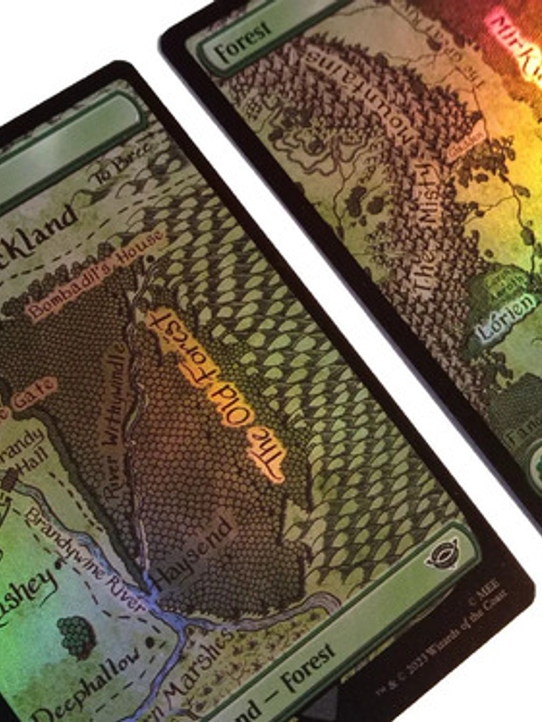 2 Cartas Magic Lord Of The Rings Forest Lands (foil) Mtg 4