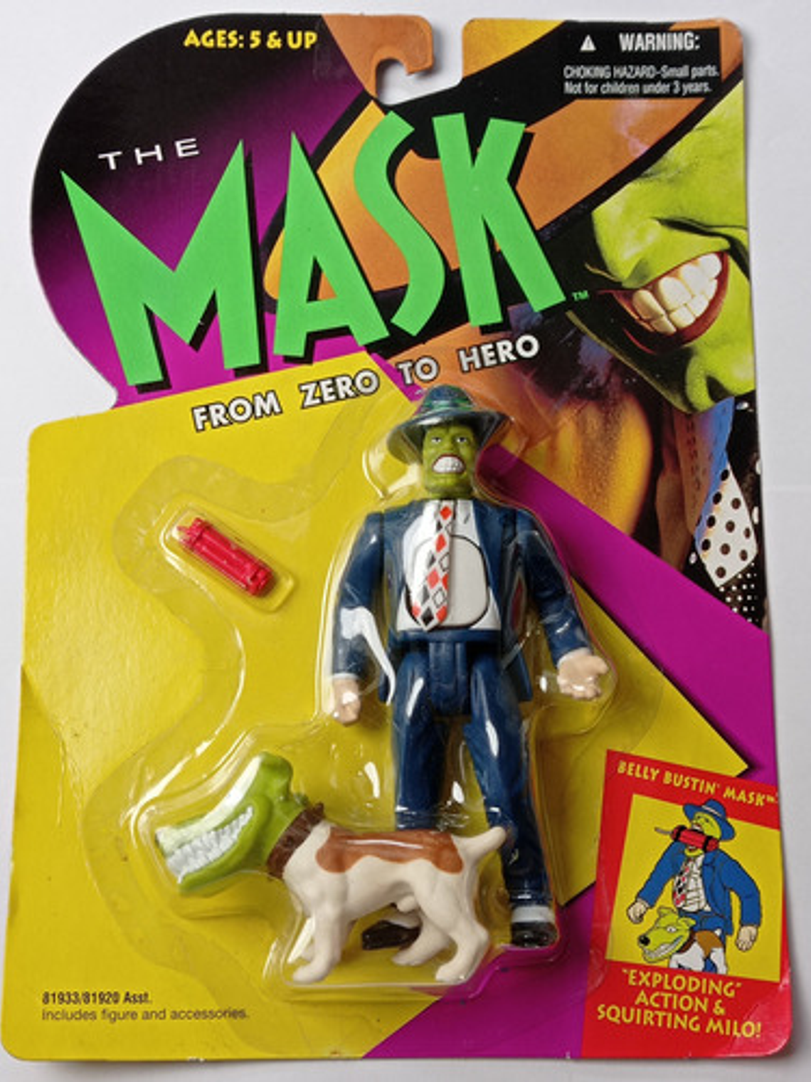 The Mask + Milo 1995 Kenner Belly Bustin' Mask La Máscara 1