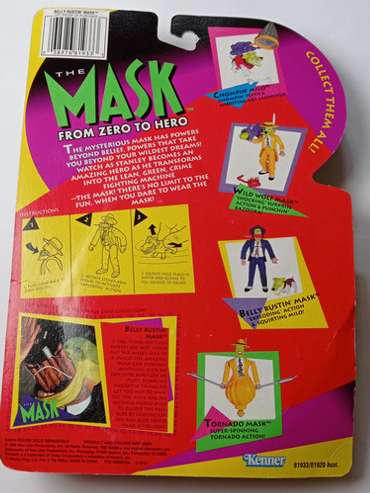 The Mask + Milo 1995 Kenner Belly Bustin' Mask La Máscara 6