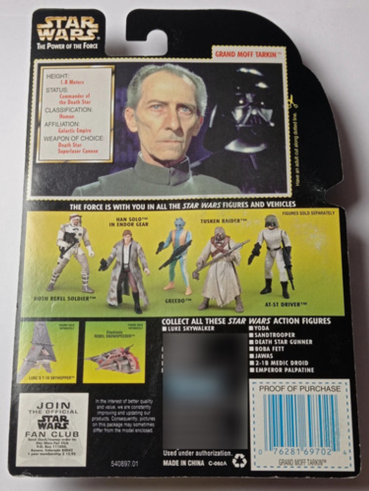 Grand Moff Tarkin 1996 Star Wars Kenner Power Of Force 3