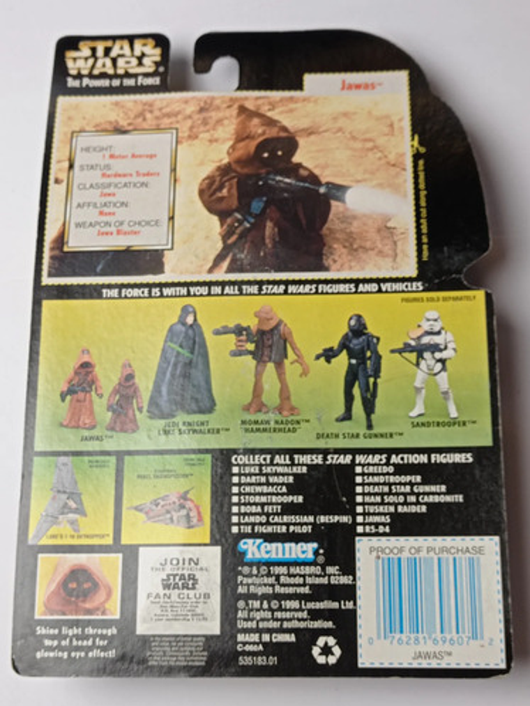 Jawas W/ Glowing Eyes 1996 Star Wars Kenner Power Of Force 5