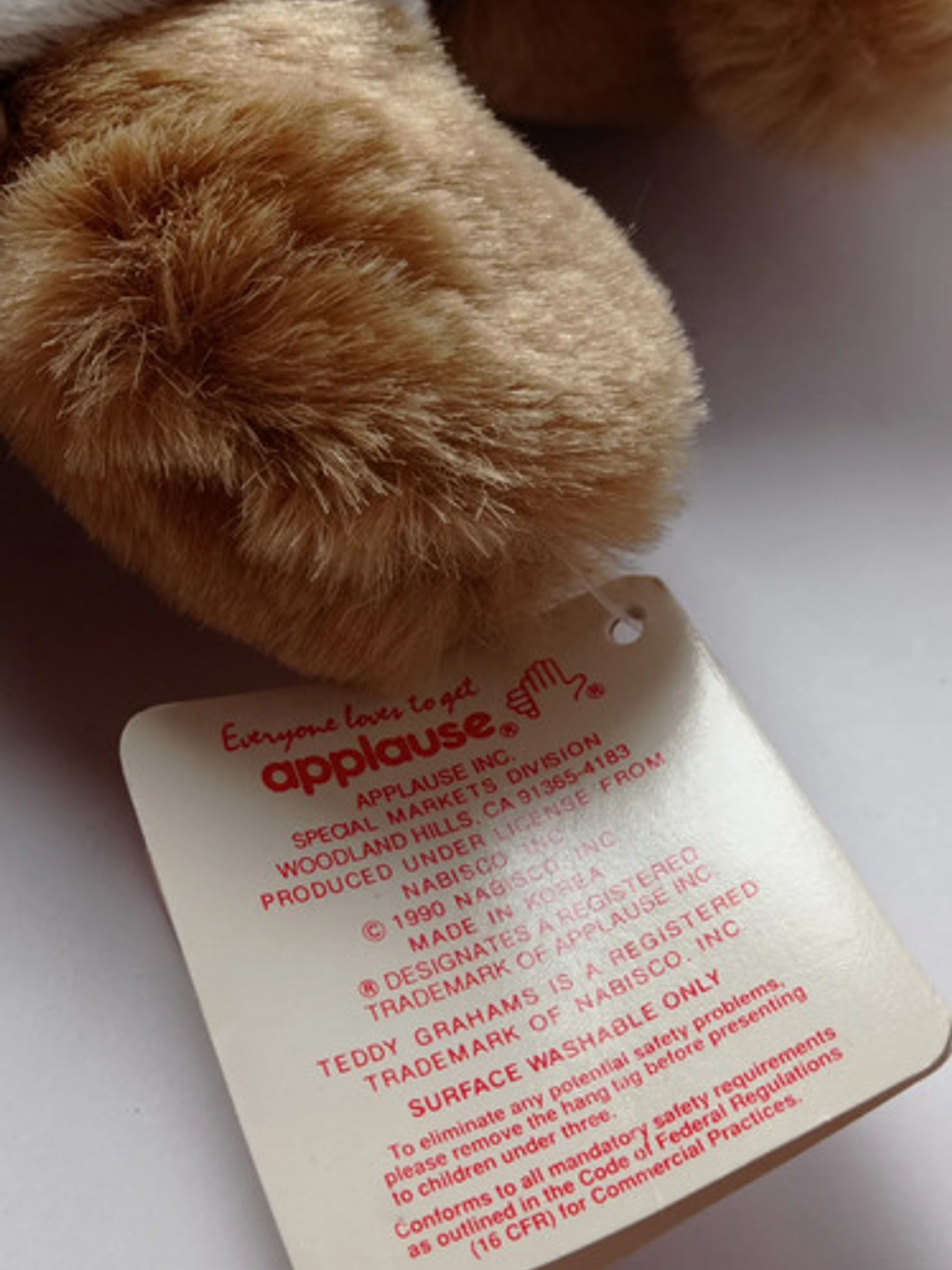 Peluche Oso Teddy Grahams 1990 Applause 9