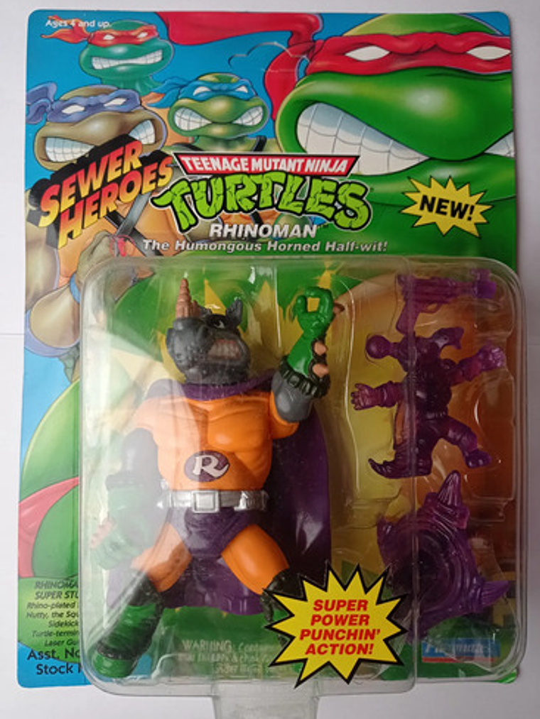 Rhinoman 1993 Tmnt ! Rocksteady Sewer Heroes Tortugas Ninja 1