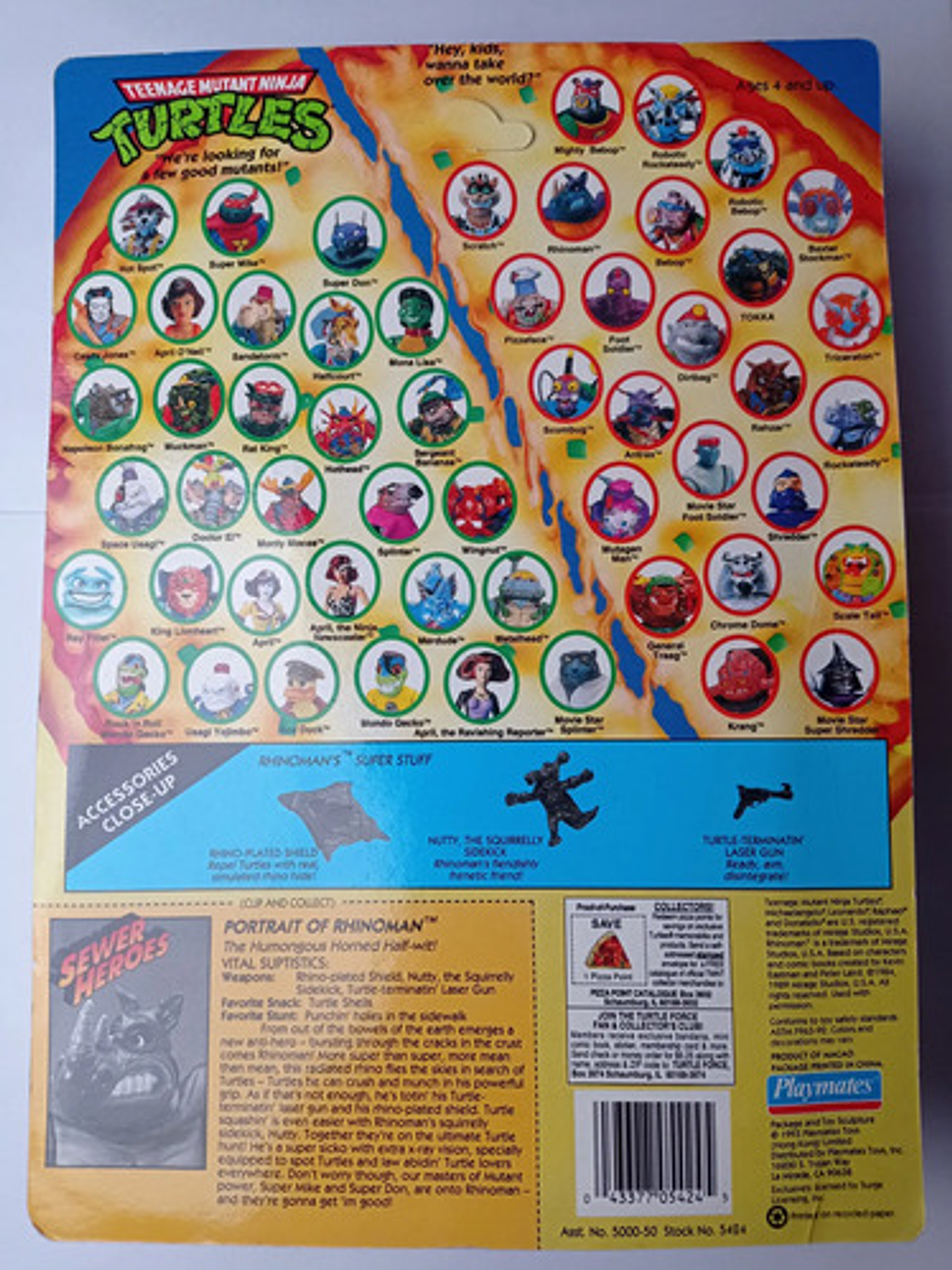 Rhinoman 1993 Tmnt ! Rocksteady Sewer Heroes Tortugas Ninja 5