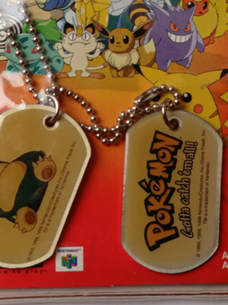 Dog Tag Pokémon Snorlax 1999 Toysite Nintendo Placa Metalica 4
