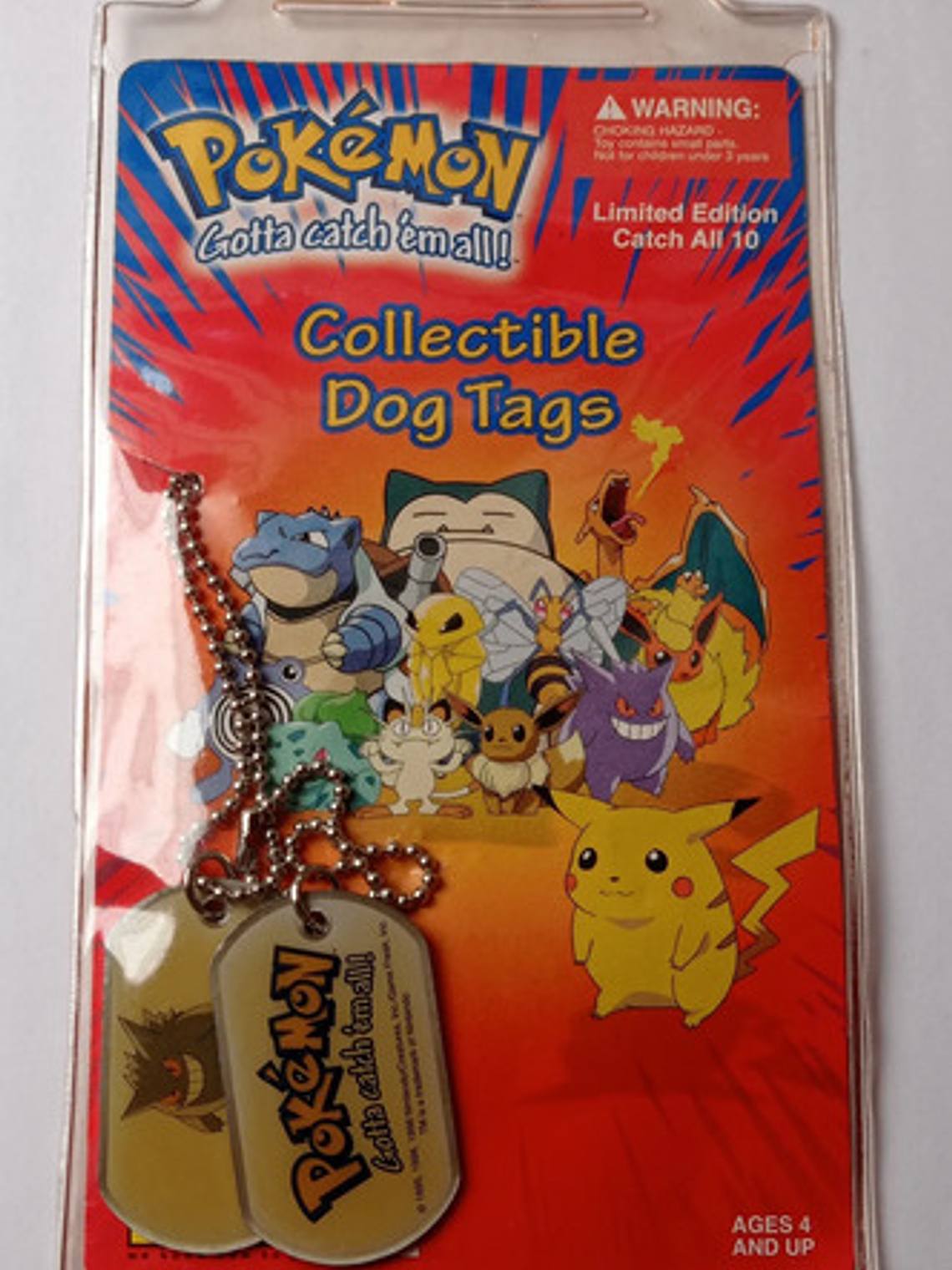 Dog Tag Pokémon Gengar 1999 Toysite Nintendo Placa Metalica 1