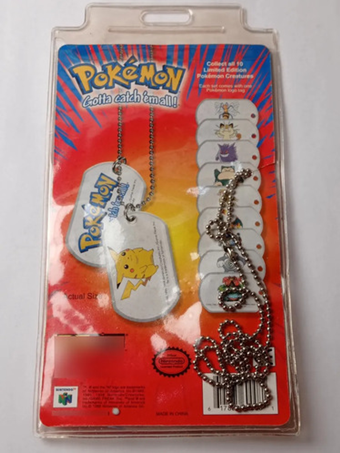 Dog Tag Pokémon Gengar 1999 Toysite Nintendo Placa Metalica 5
