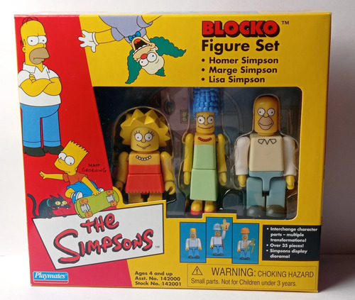 Simpsons Set 2002 Blocko Playmates Homer Marge Lisa Simpson