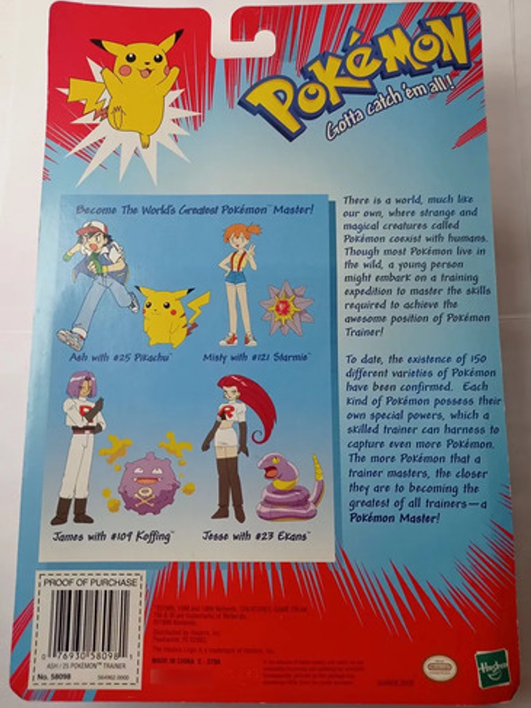 Ash Y Pikachu 1999 Hasbro Pokemon Trainers Nintendo 5