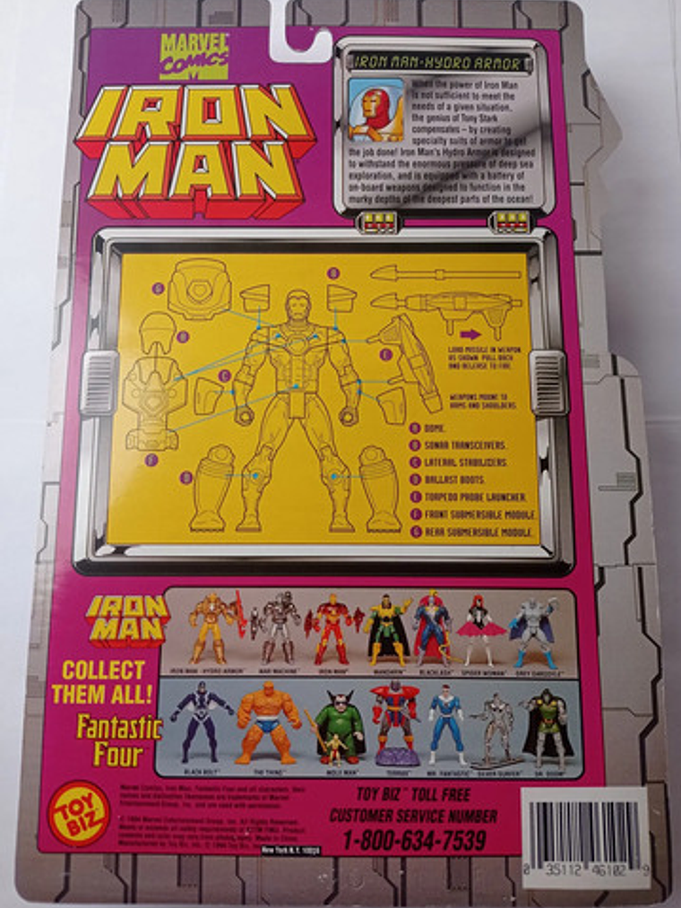 Iron Man Hydro Armor 1994 Marvel Toy Biz 5