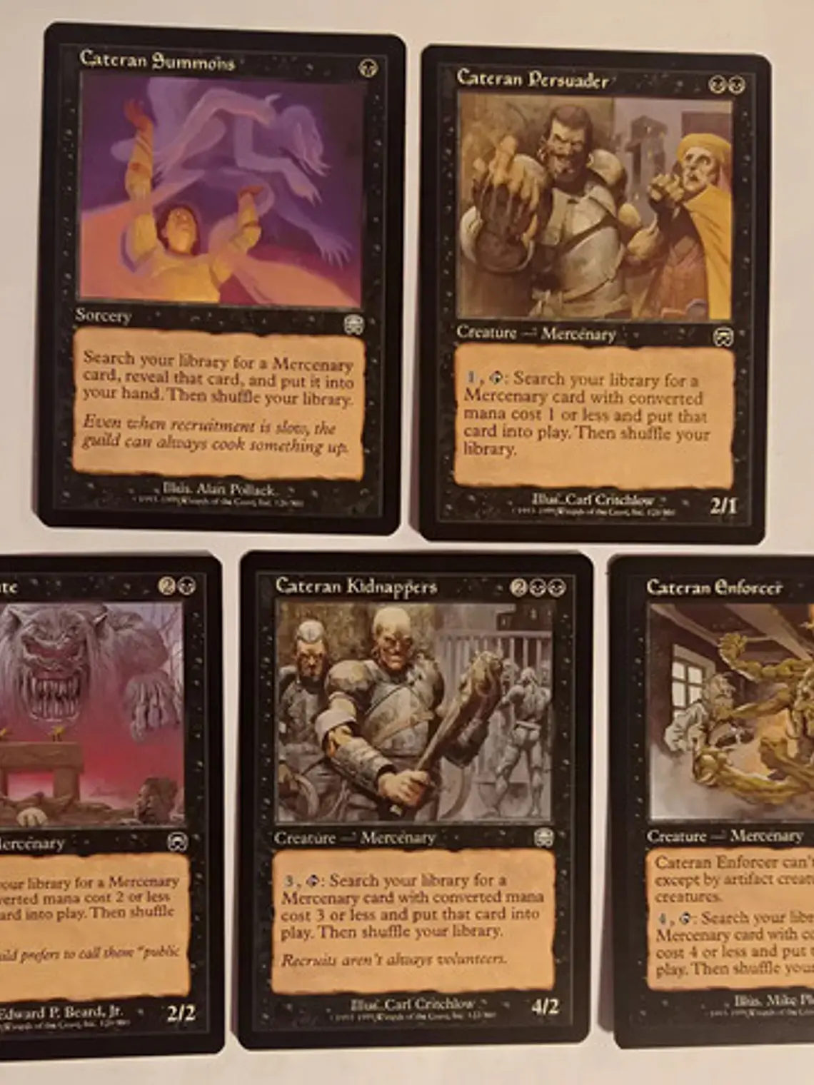 5 Cartas Magic Cateran Cycle 1999 Mercadian Masques Cateran 1