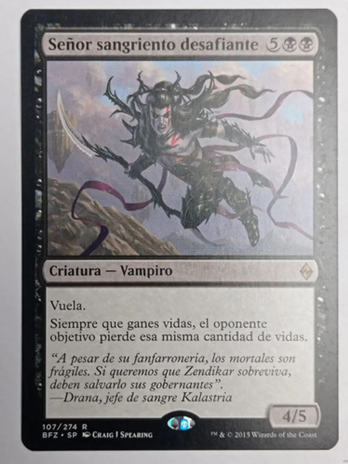 Carta Magic Señor Sangriento Desafiante [zendikar] Mtg 1